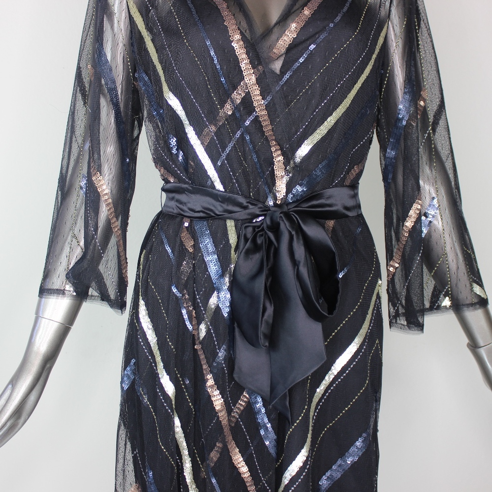 Bcbg Maxazria Devon Sequin Faux-Wrap Dress Small